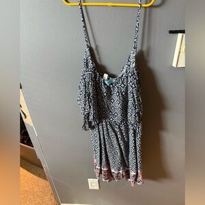 Francesca's Collections Black and White Jumper with Red Accents